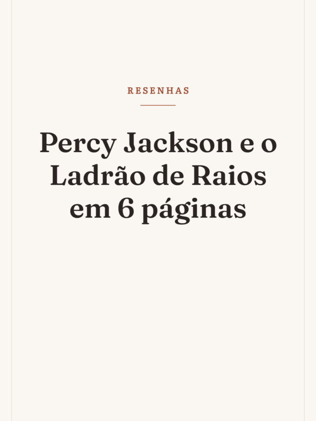 Percy Jackson e o Ladrão de Raios em 6 páginas